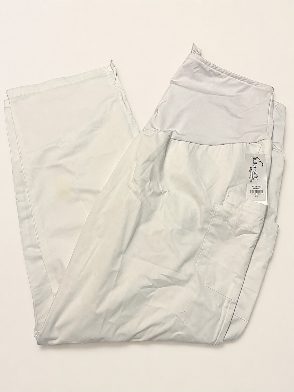HeartSoul White Womens Maternity Medical Scrub Pants